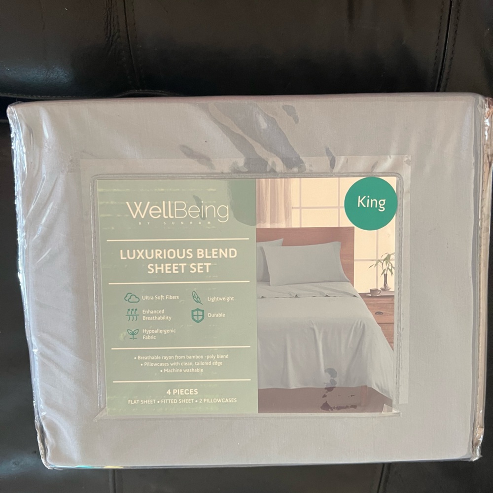Wellbeing Luxurious Blend Sheet Set/king Size/nwt